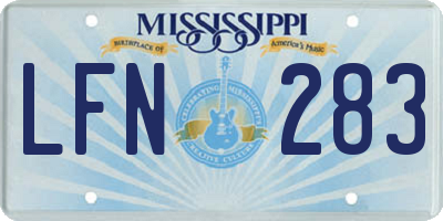MS license plate LFN283