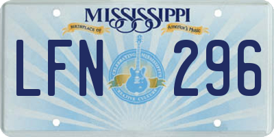 MS license plate LFN296