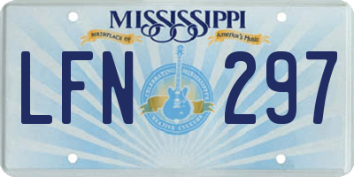 MS license plate LFN297