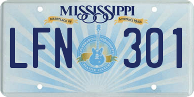 MS license plate LFN301