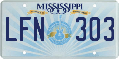 MS license plate LFN303