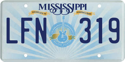 MS license plate LFN319