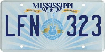 MS license plate LFN323