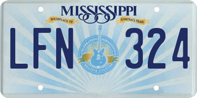 MS license plate LFN324