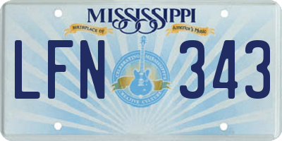MS license plate LFN343