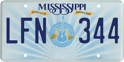 MS license plate LFN344