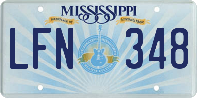 MS license plate LFN348