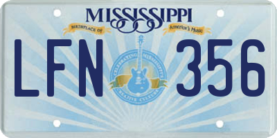 MS license plate LFN356