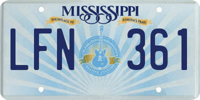MS license plate LFN361