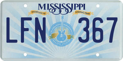 MS license plate LFN367