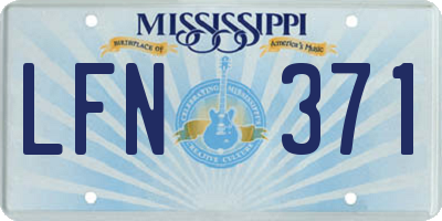MS license plate LFN371