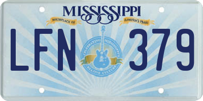 MS license plate LFN379