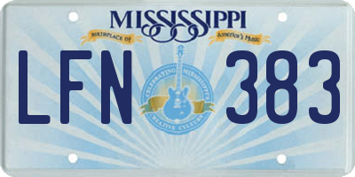 MS license plate LFN383