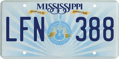 MS license plate LFN388