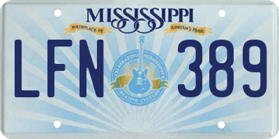 MS license plate LFN389