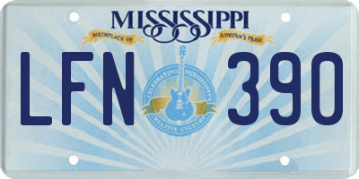 MS license plate LFN390