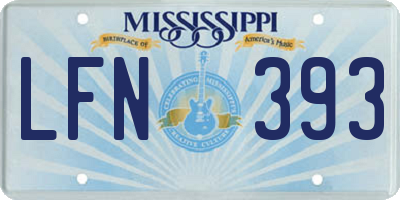 MS license plate LFN393