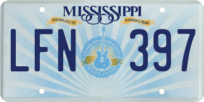 MS license plate LFN397