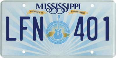 MS license plate LFN401
