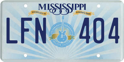 MS license plate LFN404