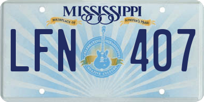 MS license plate LFN407
