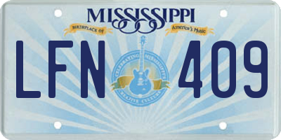 MS license plate LFN409