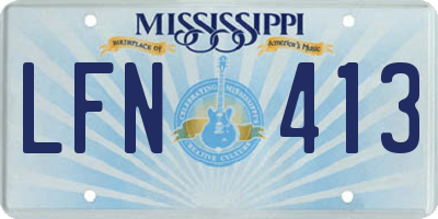 MS license plate LFN413
