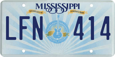 MS license plate LFN414