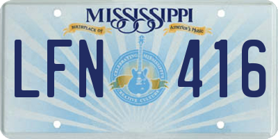 MS license plate LFN416