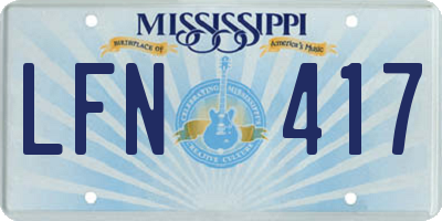 MS license plate LFN417