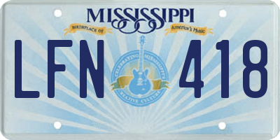MS license plate LFN418