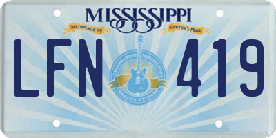 MS license plate LFN419