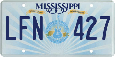 MS license plate LFN427