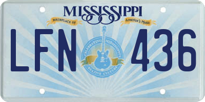 MS license plate LFN436