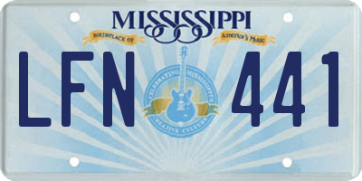 MS license plate LFN441