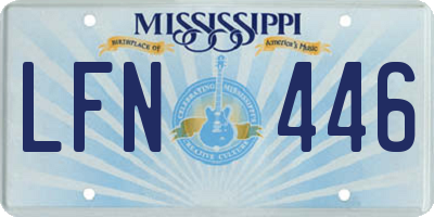 MS license plate LFN446