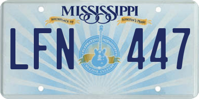 MS license plate LFN447