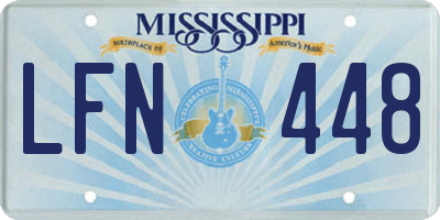 MS license plate LFN448