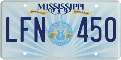 MS license plate LFN450