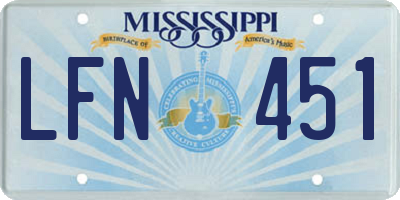 MS license plate LFN451