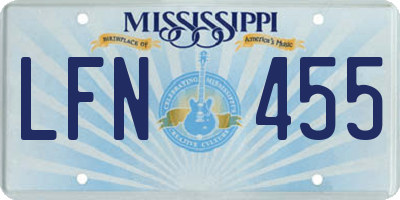 MS license plate LFN455