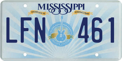 MS license plate LFN461