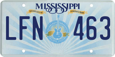 MS license plate LFN463