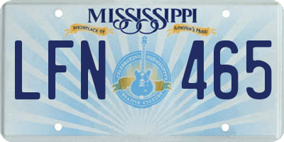MS license plate LFN465