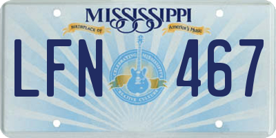 MS license plate LFN467