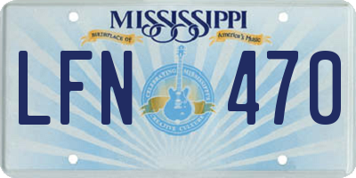 MS license plate LFN470