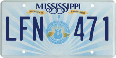 MS license plate LFN471