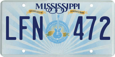 MS license plate LFN472
