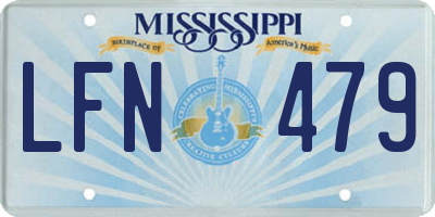 MS license plate LFN479