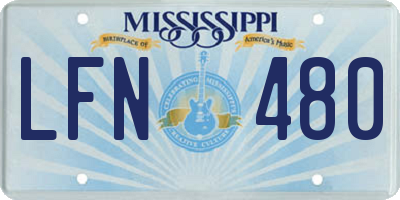 MS license plate LFN480